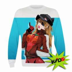 Дитячий 3D світшот Evangeleon Asuka and Chupa Chups - PrintSalon