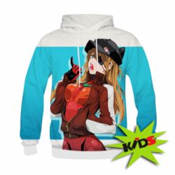 Дитяче 3D худі Evangeleon Asuka and Chupa Chups - PrintSalon