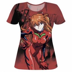 Женская футболка 3D Evangelion Asuka - PrintSalon