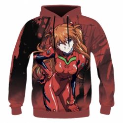 Мужское 3D худи Evangelion Asuka - PrintSalon