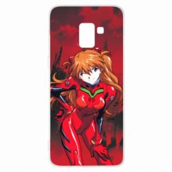 Чехол для Samsung A8+ 2018 Evangelion Asuka - PrintSalon