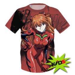 Детская 3D футболка Evangelion Asuka - PrintSalon