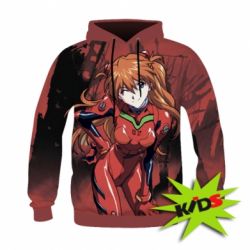 Детское 3D худи Evangelion Asuka - PrintSalon