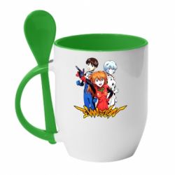 Чашка з ложкою Evangelion Heroes - PrintSalon