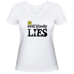Жіноча футболка з V-подібним вирізом Everybody LIES House - PrintSalon
