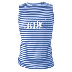 Майка-тельняшка Эволюция рыбака - PrintSalon