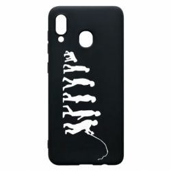 Чехол для Samsung A20 Эволюция рыбака - PrintSalon