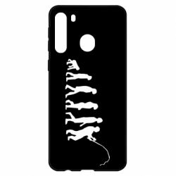 Чехол для Samsung A21 Эволюция рыбака - PrintSalon