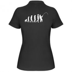 Женское поло Эволюция рыбака - PrintSalon