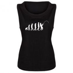 Женская майка Эволюция рыбака - PrintSalon