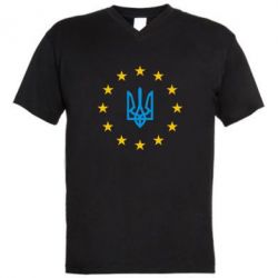 Мужская футболка  с V-образным вырезом ЕвроУкраїна - PrintSalon