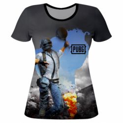 Жіноча 3D футболка Explosion and frying pan - PrintSalon