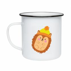 Кружка эмалированная Ежик в шапочке - PrintSalon