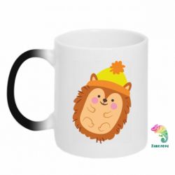 Чашка-хамелеон Ежик в шапочке - PrintSalon