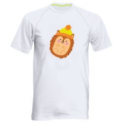 Мужская футболка для спорта Ежик в шапочке - PrintSalon