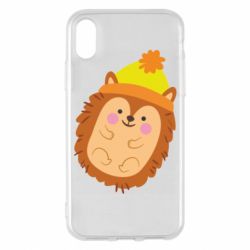 Чехол для iPhone X/Xs Ежик в шапочке - PrintSalon