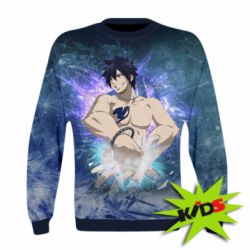 Детский 3D свитшот Fairy tail Grey Fullbuster - PrintSalon
