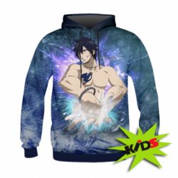 Детское 3D худи Fairy tail Grey Fullbuster - PrintSalon