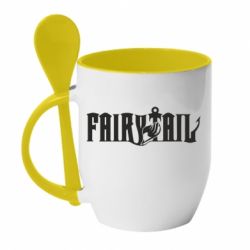 Чашка з ложкою Fairy Tail text - PrintSalon
