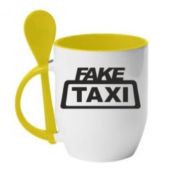 Чашка с ложкой Fake Taxi - PrintSalon