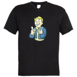 Мужская футболка  с V-образным вырезом Fallout 4 Boy - PrintSalon