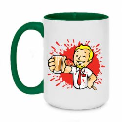 Чашка двухцветная 420ml Fallout boy blood-PrintSalon Чашка двухцветная 420ml Fallout boy blood
