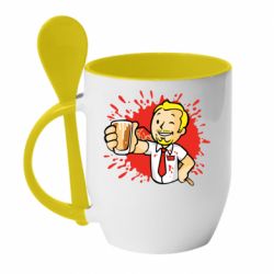 Чашка с ложкой Fallout  boy blood - PrintSalon