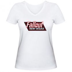 Женская футболка с V-образным вырезом Fallout New Vegas - PrintSalon