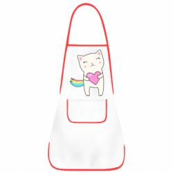 Фартук Cute cat with heart - PrintSalon