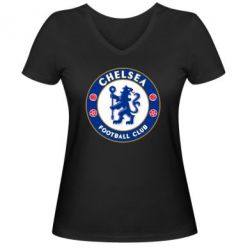 Женская футболка с V-образным вырезом FC Chelsea - PrintSalon