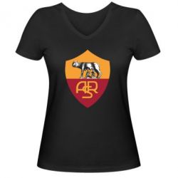 Женская футболка с V-образным вырезом FC Roma - PrintSalon