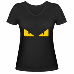 Жіноча футболка з V-подібним вирізом Fendi eyes