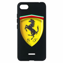 Чехол для Xiaomi Redmi 6A Ferrari 3D Logo - PrintSalon
