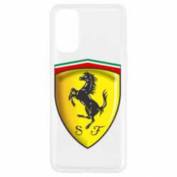 Чехол для Oppo Reno 4 Ferrari 3D Logo - PrintSalon