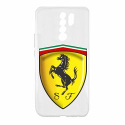 Чехол для Xiaomi Redmi 9 Ferrari 3D Logo - PrintSalon