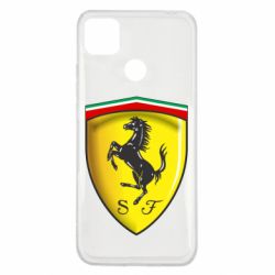 Чехол для Xiaomi Redmi 9c Ferrari 3D Logo - PrintSalon