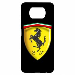 Чехол для Xiaomi Poco X3 Ferrari 3D Logo - PrintSalon