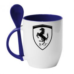 Чашка с ложкой Ferrari horse - PrintSalon