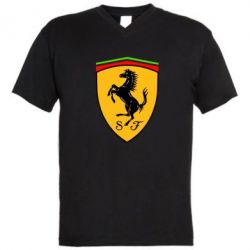 Мужская футболка  с V-образным вырезом Ferrari - PrintSalon