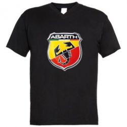 Мужская футболка  с V-образным вырезом FIAT Abarth - PrintSalon