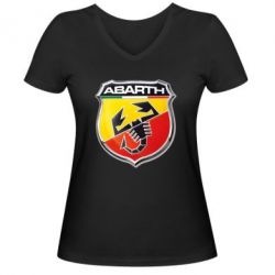 Женская футболка с V-образным вырезом FIAT Abarth - PrintSalon