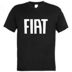 Мужская футболка  с V-образным вырезом Fiat Letters - PrintSalon