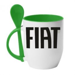 Чашка с ложкой Fiat Letters - PrintSalon
