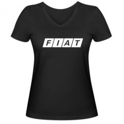 Женская футболка с V-образным вырезом Fiat - PrintSalon