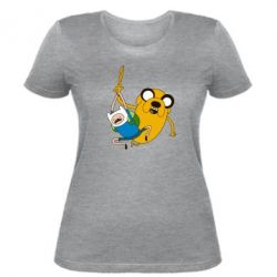 Женская футболка Фин и Джейк "Атака" - PrintSalon