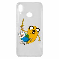Чехол для Huawei P Smart Plus 2018 Фин и Джейк "Атака" - PrintSalon