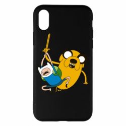 Чехол для iPhone X/Xs Фин и Джейк "Атака" - PrintSalon