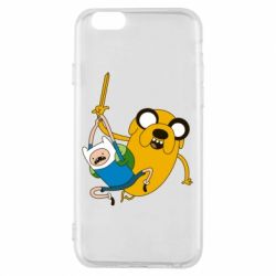 Чехол для iPhone 6/6S Фин и Джейк "Атака" - PrintSalon