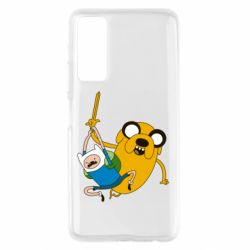 Чехол для Huawei P Smart 2021 Фин и Джейк "Атака" - PrintSalon