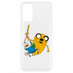 Чехол для Oppo Reno 4 Фин и Джейк "Атака" - PrintSalon